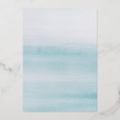 Beach Ocean Wedding Elegant Gold Folie Uitnodiging (Achterkant)