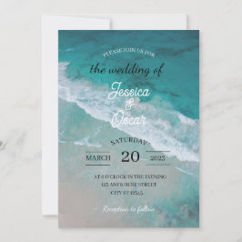 Beach Ocean Wedding Invitation Kaart