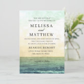 Beach Ocean Wedding Invitation Kaart (Staand voorkant)
