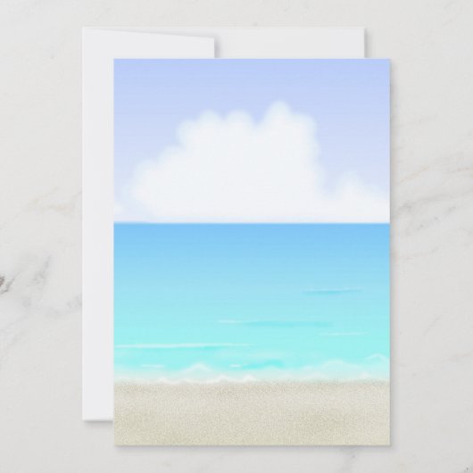 Beach/Ocean Wedding Invitations Kaart (Achterkant)