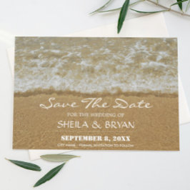 Beach Ocean Wedding Save the Date Post Kaart