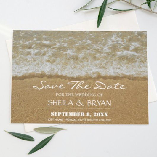 Beach Ocean Wedding Save the Date Post Kaart