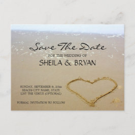 Beach Ocean Wedding Save the Date Post Kaart