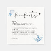 Beach Ocean Wedding Script Simple Fun Facts Servet (Voorkant)