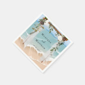Beach Ocean White Canopy Floral Modern Wedding Servet (Hoek)