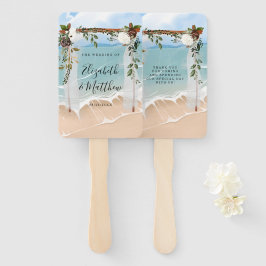 Beach Ocean White Canopy Marsala Floral Wedding Handwaaier