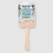 Beach Ocean White Canopy Marsala Floral Wedding Handwaaier (Voorkant)