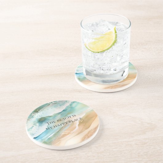 Beach Ocean Zandsteen Onderzetter (Zijkant)