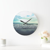 Beach Ocean Zee Abstract Blue Grey Green Artistic Grote Klok (Huis)