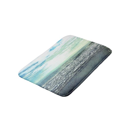 Beach Ocean Zee Abstract Blue Grey Green Fine Art Badmat (Gekanteld)