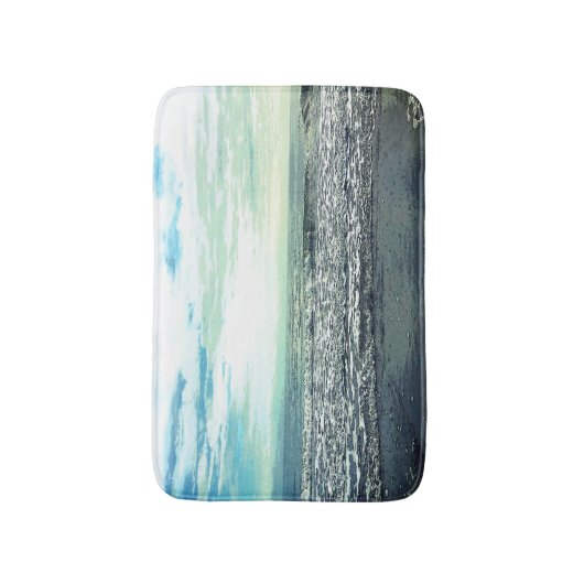 Beach Ocean Zee Abstract Blue Grey Green Fine Art Badmat (Voorkant Verticaal)