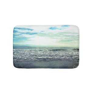 Beach Ocean Zee Abstract Blue Grey Green Fine Art Badmat