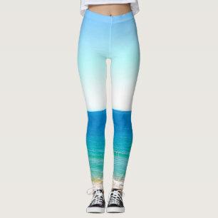 Beach Ocean Zee Blue sky Landscape tropical Leggings