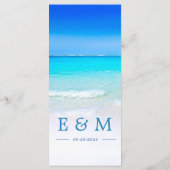Beach Ocean Zee Blue Summer Monogram Menu (Achterkant)
