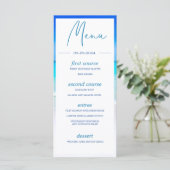Beach Ocean Zee Blue Summer Monogram Menu (Staand voorkant)