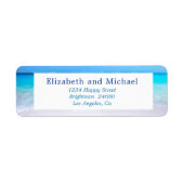 Beach Ocean Zee Blue Tropical Summer Weddenschap Etiket (Voorkant)