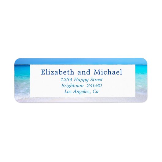 Beach Ocean Zee Blue Tropical Summer Weddenschap Etiket (Voorkant)