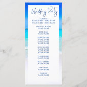 Beach Ocean Zee Blue Tropical Summer Weddenschap Programmakaart (Achterkant)