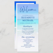 Beach Ocean Zee Blue Tropical Summer Weddenschap Programmakaart (Voorkant / Achterkant)