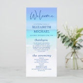 Beach Ocean Zee Blue Tropical Summer Weddenschap Programmakaart (Staand voorkant)