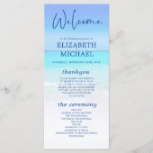 Beach Ocean Zee Blue Tropical Summer Weddenschap Programmakaart (Voorkant)