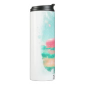 *~* Beach Ocean Zee Nautical Artsy Flamingo Speelg Thermosbeker (Gedraaid links)
