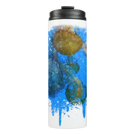 *~* Beach Ocean Zee Nautical Artsy Jelly Fish Thermosbeker (Voorkant)