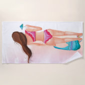 *~* Beach Ocean Zee Nautical Woman Bikini Cocktail Strandlaken (Voorkant)