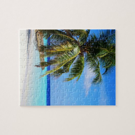 Beach Ocean Zee Palm Tree Vacking Beach Life Legpuzzel (Horizontaal)