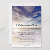 Beach oceanic sebe Celebration of Life Funeral Kaart (Voorkant)