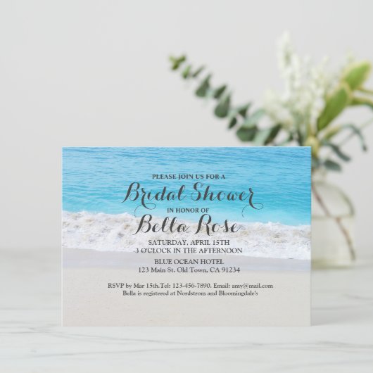 Beach oceanische zandzee vrijgezellenfeest nodigt  kaart (Staand voorkant)