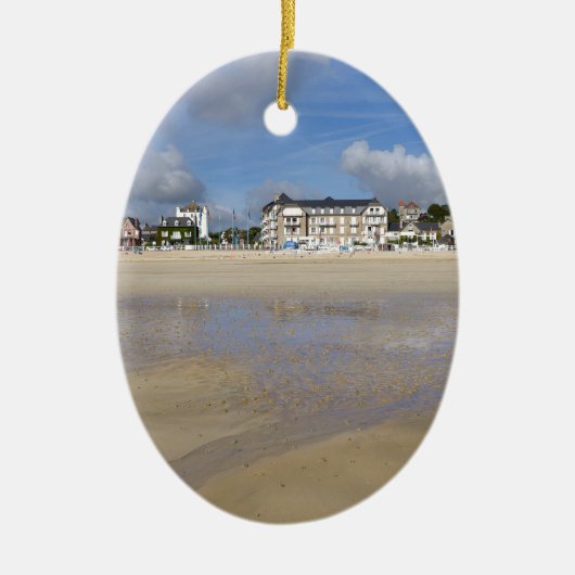 Beach of Saint-Cast-le-Guildo in Frankrijk Keramisch Ornament (Voorkant)