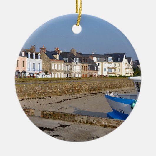 Beach of Saint-Vaast-la-Hougue in Frankrijk Keramisch Ornament (Voorkant)