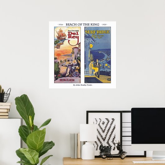 Beach of the King - Playa del Rey Poster (Thuiskantoor)