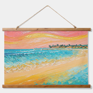 Beach Oil Painting Digital Art 1 Hangend Wandkleed