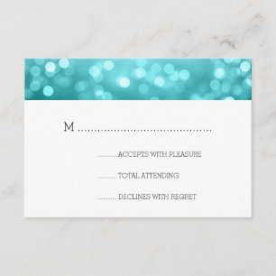Beach Ombre Bokeh Lights Elegant Wedding RSVP