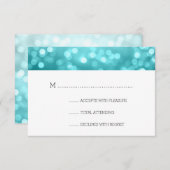 Beach Ombre Bokeh Lights Elegant Wedding RSVP (Voorkant / Achterkant)