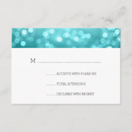 Beach Ombre Bokeh Lights Elegant Wedding RSVP Kaartje