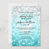 Beach Ombre Bokeh Lights Elegante bruiloft Kaart (Voorkant)