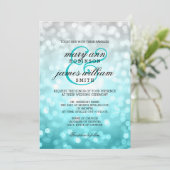 Beach Ombre Bokeh Lights Elegante bruiloft Kaart (Staand voorkant)