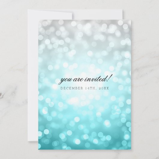 Beach Ombre Bokeh Lights Elegante bruiloft Kaart (Achterkant)