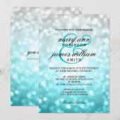 Beach Ombre Bokeh Lights Elegante bruiloft Kaart (Voorkant / Achterkant)