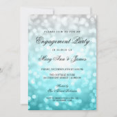 Beach Ombre Bokeh Lights Engagement Party Kaart (Voorkant)