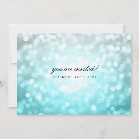 Beach Ombre Bokeh Lights Summer Wedding Kaart (Achterkant)