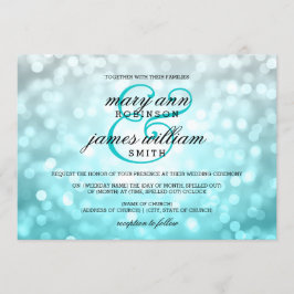 Beach Ombre Bokeh Lights Summer Wedding Kaart