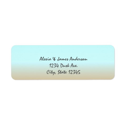 Beach Ombre Elegant Invitation Adresetiketten Etiket (Voorkant)