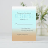 Beach Ombre Elegant RSVP Response Card Invitation (Staand voorkant)