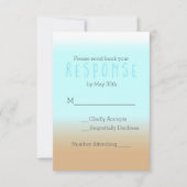 Beach Ombre Elegant RSVP Response Card Invitation Kaartje (Voorkant)