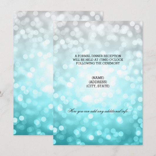 Beach Ombre Glitter Lights voor weddenschappen Informatiekaartje (Voorkant / Achterkant)