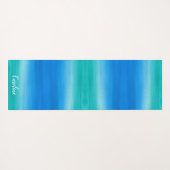Beach Ombre Ocean Blue Green Exercy Yoga Mat (Achterkant (horizontaal))